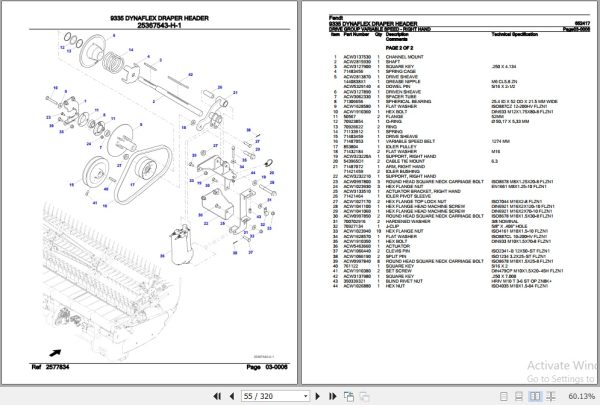 Fendt Harvesting Dynaflex Draper Header 9335 Parts Catalog 652417 10.2020 3