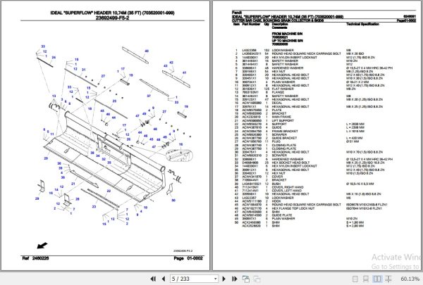 Fendt Harvesting Ideal Superflow Header 10.74M Parts Catalog 6246081 09.2020 2