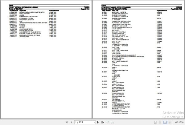 Fendt Harvesting Katana 65 Parts Catalog F650000 10.2020 1