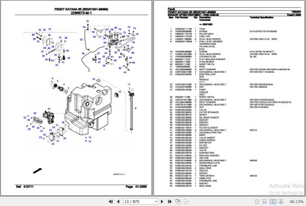 Fendt Harvesting Katana 65 Parts Catalog F650000 10.2020 2
