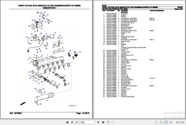 Fendt Harvesting Katana 65 S4 Parts Catalog F652000 10.2020 3