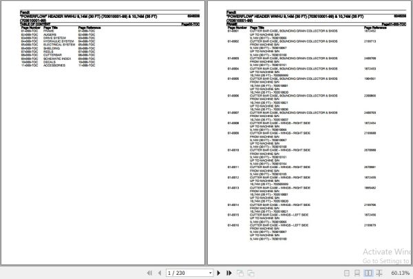 Fendt Harvesting Powerflow Header WWHU 9.14M And 10.74M Parts Catalog 6246238 09.2020 1