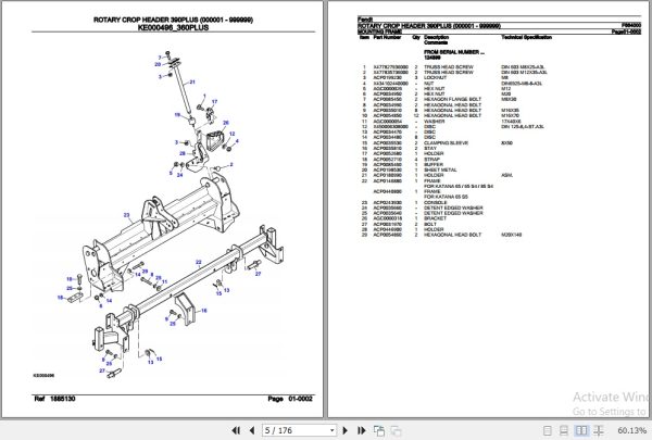 Fendt Harvesting Rotary Crop Header 390PLUS Parts Catalog F664000 08.2020 2