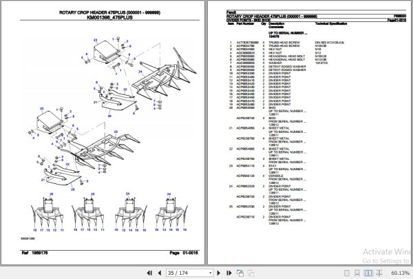 Fendt Harvesting Rotary Crop Header 475PLUS Parts Catalog F668000 08.2020 3