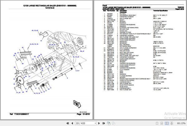 Fendt Large Rectangular Baler 12130 Parts Catalog 79036165 07.2020 2