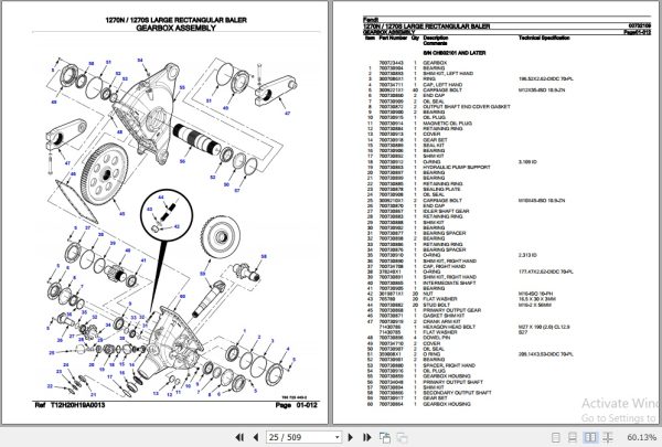 Fendt Large Rectangular Baler 1270N 1270S Parts Catalog 00732109 08.2012 2