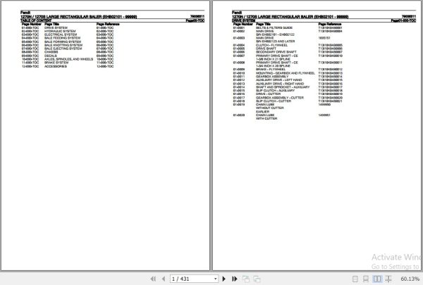 Fendt Large Rectangular Baler 1270N 1270S Parts Catalog 79036311 07.2020 1