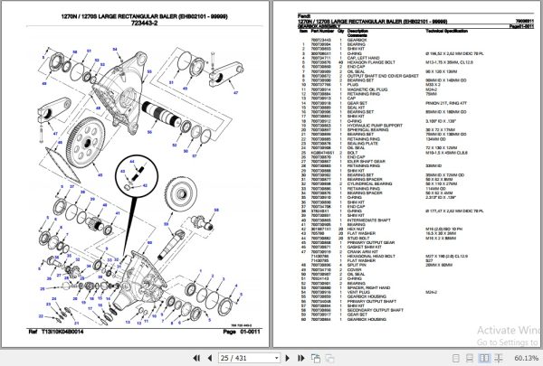 Fendt Large Rectangular Baler 1270N 1270S Parts Catalog 79036311 07.2020 2