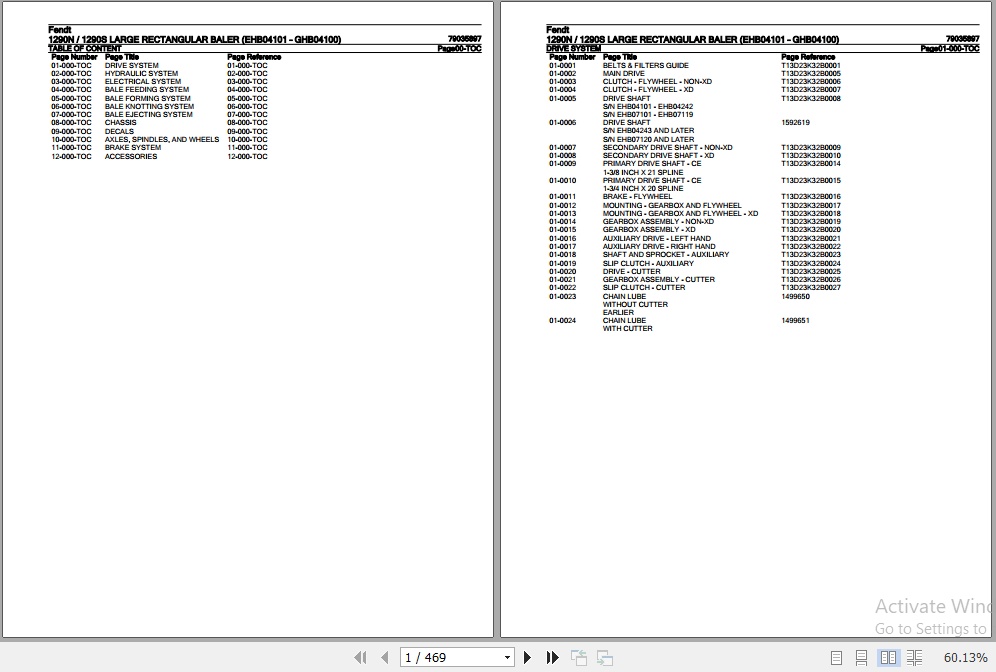 Fendt Large Rectangular Baler 1290N 1290S Parts Catalog 79035897 07.2020 1
