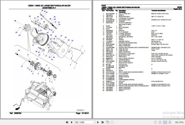 Fendt Large Rectangular Baler 1290N 1290S UD Parts Catalog 652353 09.2019 3