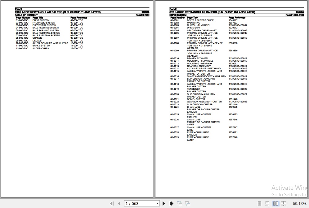 Fendt Large Rectangular Baler 870 Parts Catalog 652055 02.2019 1