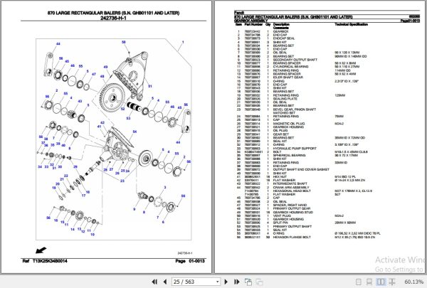 Fendt Large Rectangular Baler 870 Parts Catalog 652055 02.2019 2