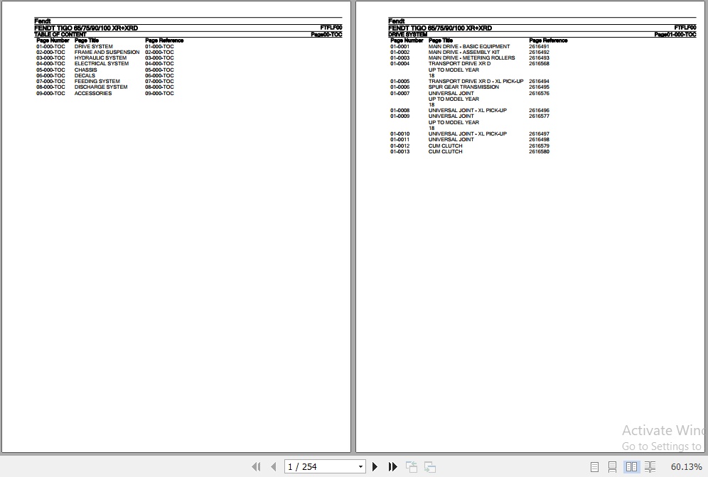 Fendt Loader Wagon Tigo 65 75 90 100 XRXRD Parts Catalog FTFLF00 10.2020 1