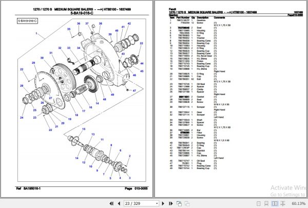 Fendt Medium Square Baler 1270 1270 S Parts Catalog 1637499 05.2004 2