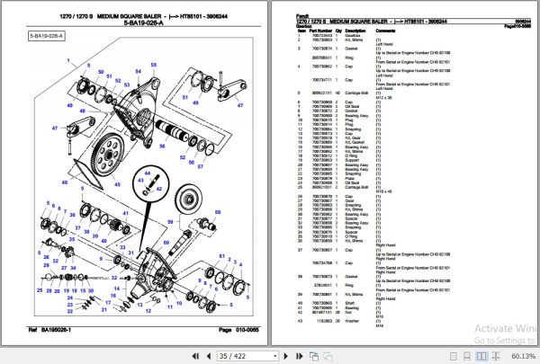 Fendt Medium Square Baler 1270 1270 S Parts Catalog 3906244 07.2011 3