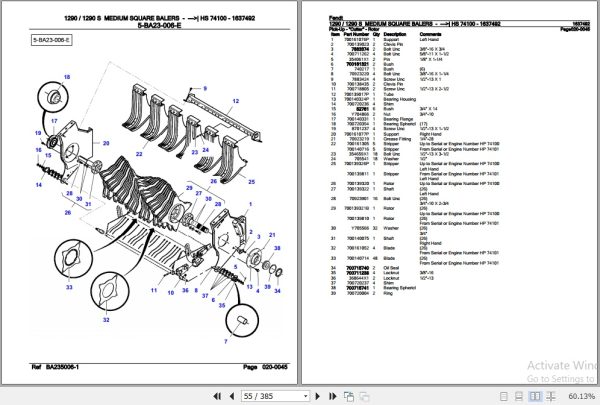 Fendt Medium Square Baler 1290 1290 S Parts Catalog 1637492 10.2007 3