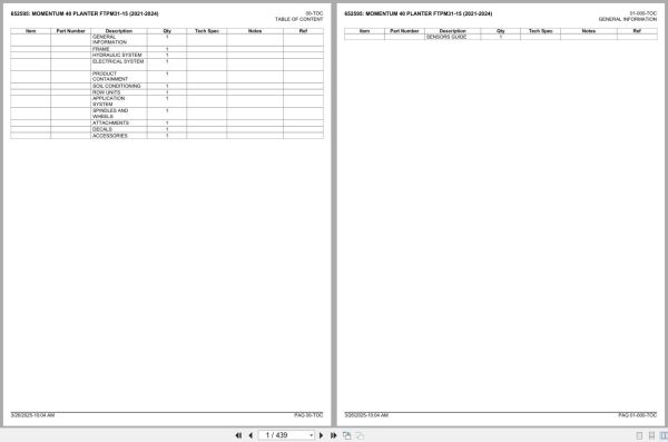 Fendt Momentum 40 Planter FTPM31 15 2021 2024 Spare Parts Catalog 1