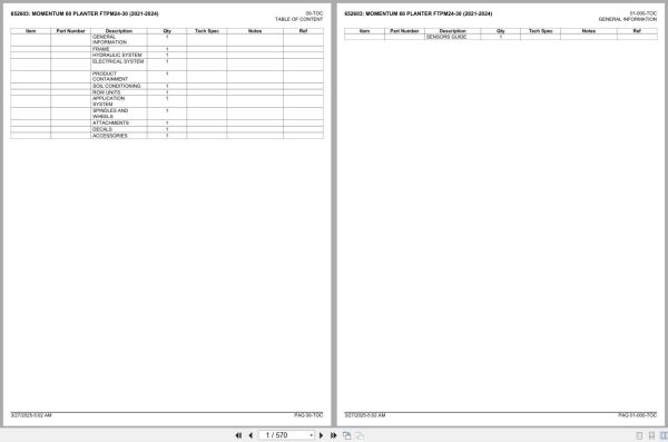Fendt Momentum 60 Planter FTPM24 30 2021 2024 Spare Parts Catalog 1