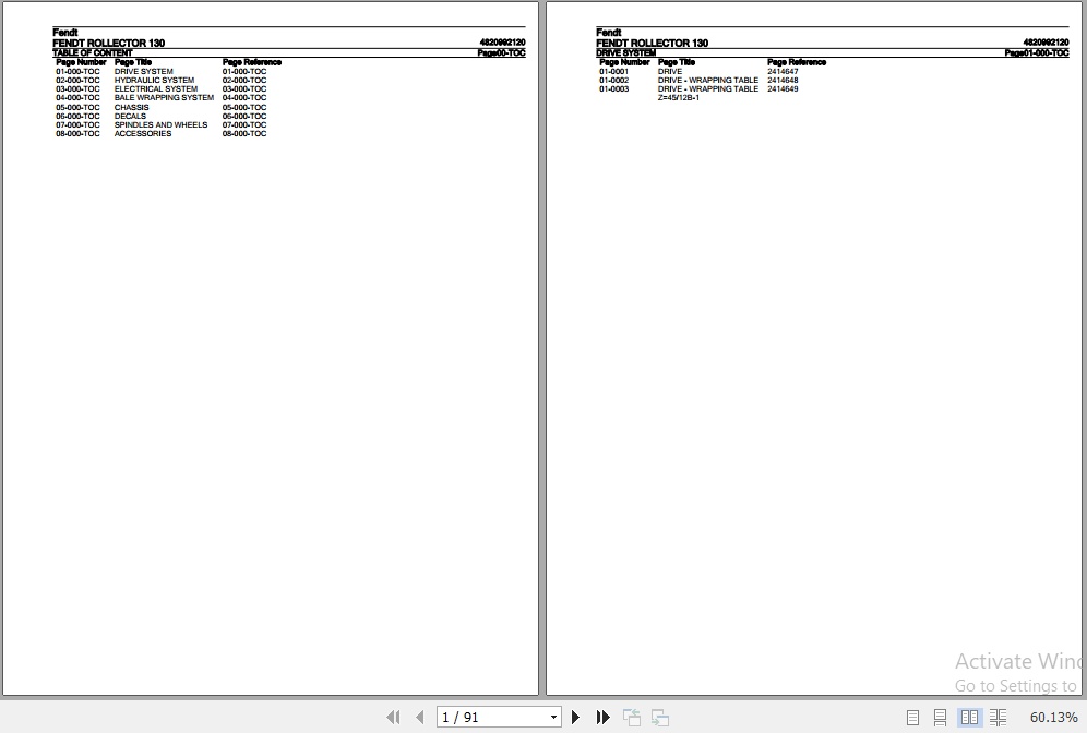 Fendt Rollector 130 Parts Catalog 4820992120 10.2020 1