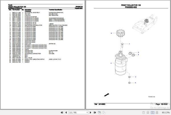 Fendt Rollector 130 Parts Catalog 4820992120 10.2020 2