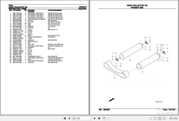 Fendt Rollector 130 Parts Catalog 4820992120 10.2020 3