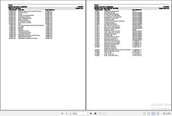 Fendt Rotary Combine 9300R Parts Catalog 79032839 07.2018 1