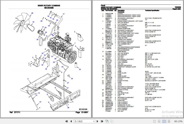 Fendt Rotary Combine 9300R Parts Catalog 79032839 07.2018 2