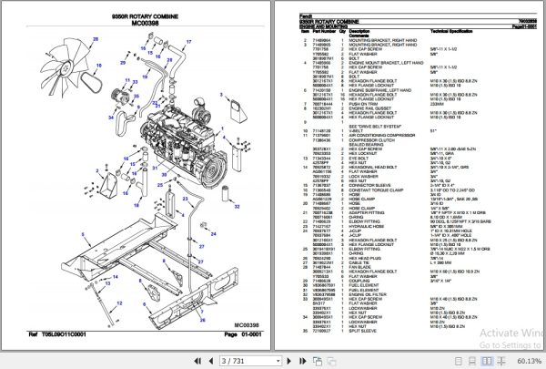 Fendt Rotary Combine 9350R Parts Catalog 79032838 07.2018 2