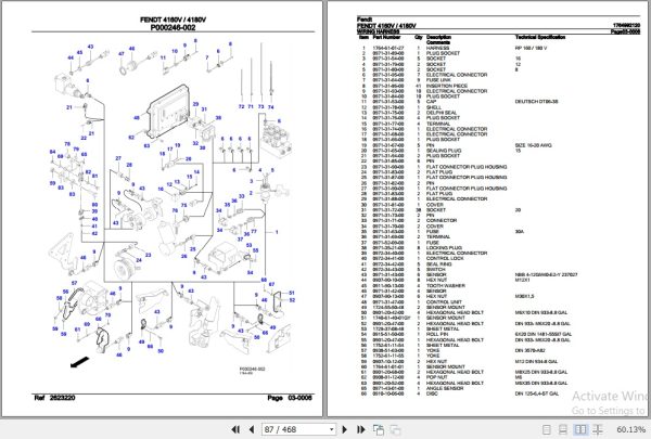 Fendt Round Baler 4160V 4180V Parts Catalog 1764992120 01.2020 2
