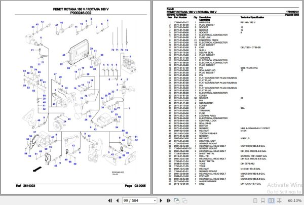 Fendt Round Baler Rotana 160 V Rotana 180 V Parts Catalog 1764992121 10.2020 2