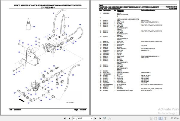 Fendt Sprayer 355 366 Rogator Parts Catalog FR355366MY2019 2019 3