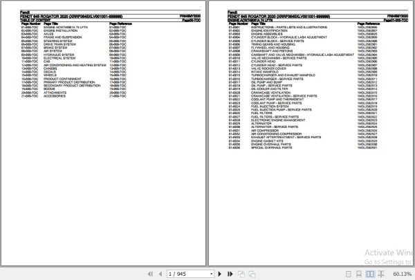 Fendt Sprayer 645 Rogator Parts Catalog FR645MY2020 2020 1