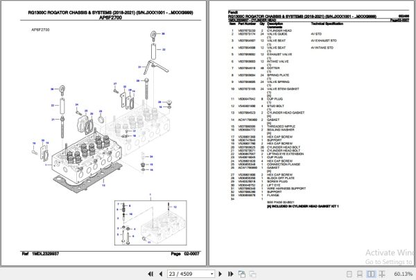 Fendt Sprayer RG1300C Rogator Chassis and Systems Parts Catalog 652466 2018 2021 2