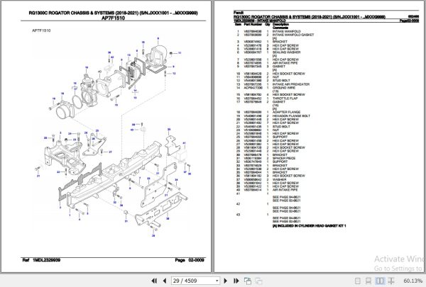 Fendt Sprayer RG1300C Rogator Chassis and Systems Parts Catalog 652466 2018 2021 3