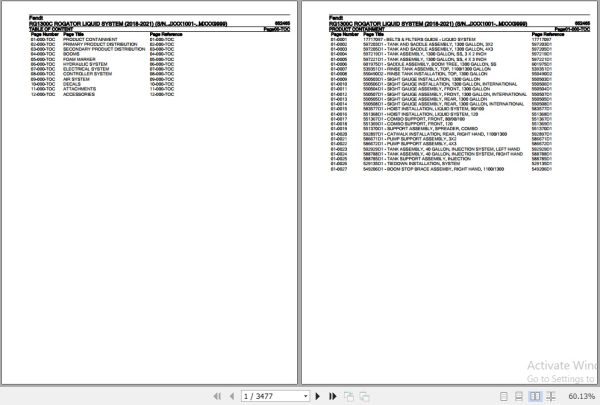 Fendt Sprayer RG1300C Rogator Liquid System Parts Catalog 652465 2018 2021 1