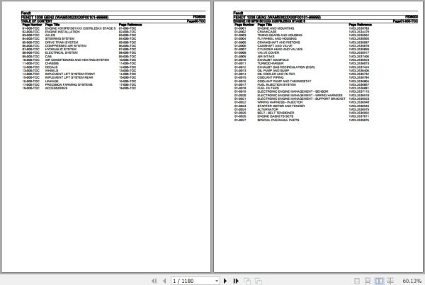 Fendt Tractor 1038 Gen2 Parts Catalog F536000 02.2020 1