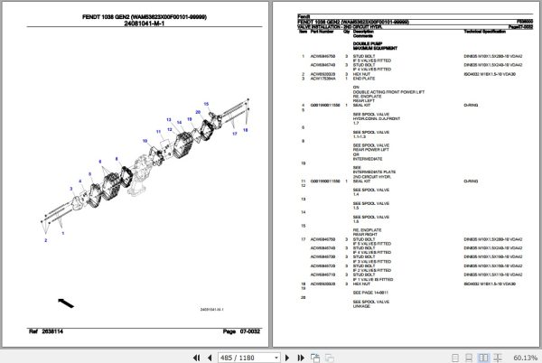 Fendt Tractor 1038 Gen2 Parts Catalog F536000 02.2020 3