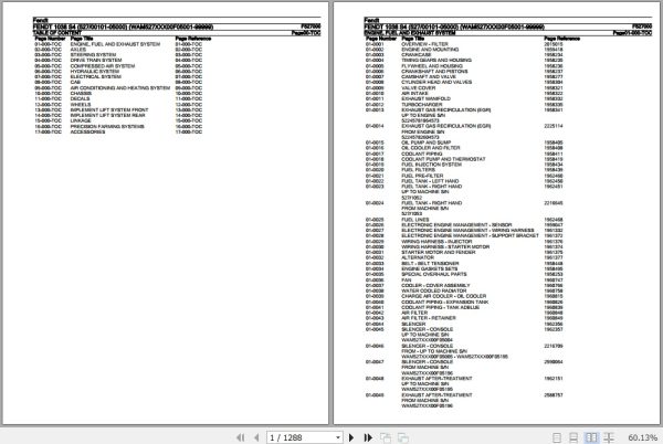 Fendt Tractor 1038 S4 Parts Catalog F527000 11.2019 1