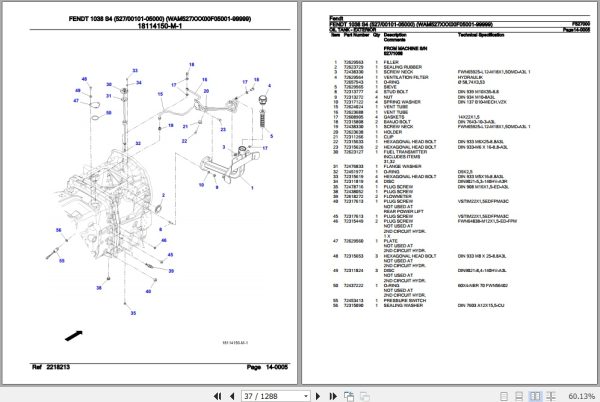 Fendt Tractor 1038 S4 Parts Catalog F527000 11.2019 3