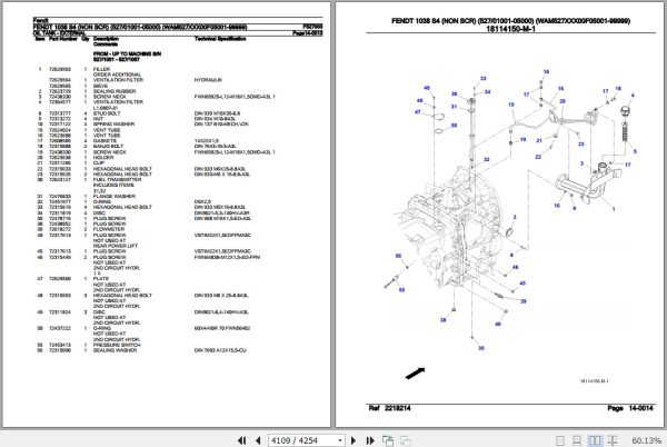 Fendt Tractor 1038 S4 Parts Catalog F527003 11.2019 3