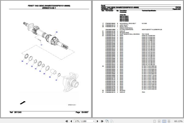 Fendt Tractor 1042 Gen2 Parts Catalog F537000 02.2020 3