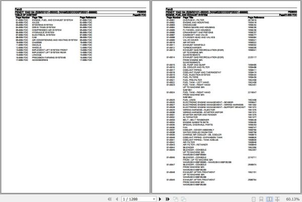 Fendt Tractor 1042 S4 Parts Catalog F528000 11.2019 1