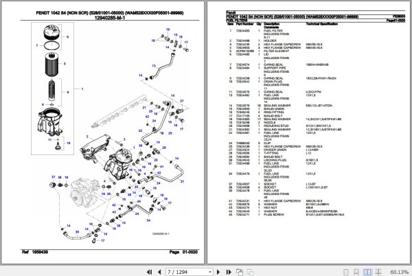 Fendt Tractor 1042 S4 Parts Catalog F528003 11.2019 2