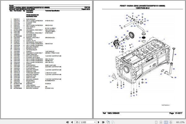 Fendt Tractor 1042NA Gen2 Parts Catalog F537105 02.2020 3
