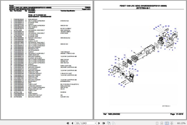 Fendt Tractor 1046 LRC Gen2 Parts Catalog F538003 02.2020 2