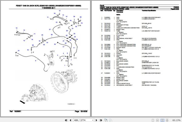 Fendt Tractor 1046 S4 Parts Catalog F529003 11.2019 3