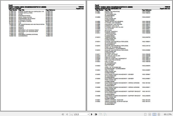 Fendt Tractor 1046NA Gen2 Parts Catalog F538105 02.2020 1