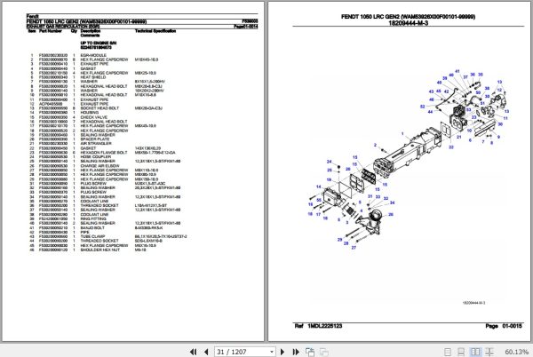 Fendt Tractor 1050 LRC Gen2 Parts Catalog F539003 02.2020 2