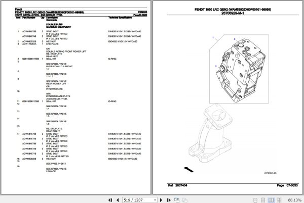 Fendt Tractor 1050 LRC Gen2 Parts Catalog F539003 02.2020 3