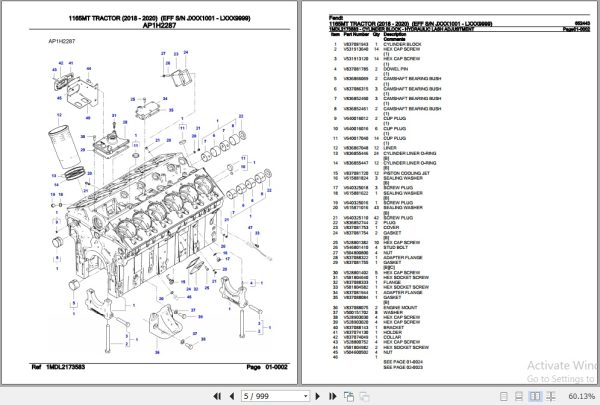 Fendt Tractor 1165MT Parts Catalog 652443 2018 2020 2
